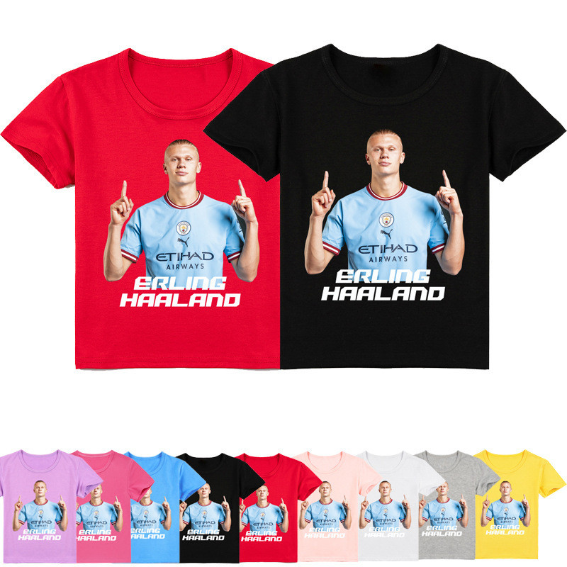 เสื้อยืดแขนสั้นเด็กสไตล์Haaland สวมใส่ง่ายสำหรับฤดูร้อน