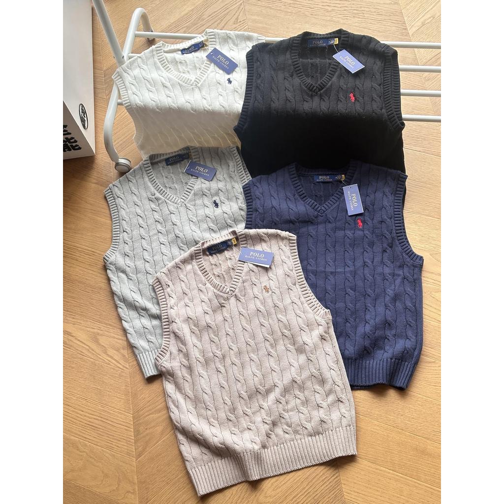 2S7Y Extra Large Size RL Raff Little Pony Embroidered Logo Internet Celebrity Style Sweater Vest Kni