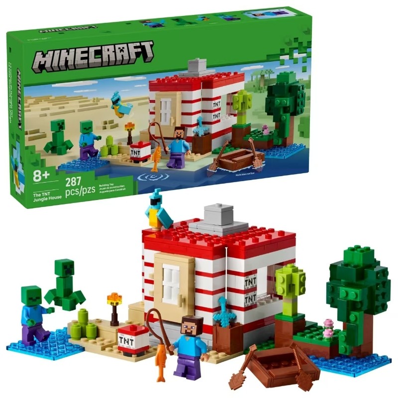 minecraft toy minecraft Minecraft Series 21275 TNT Jungle House Boys Girls Educational Assembled Bui
