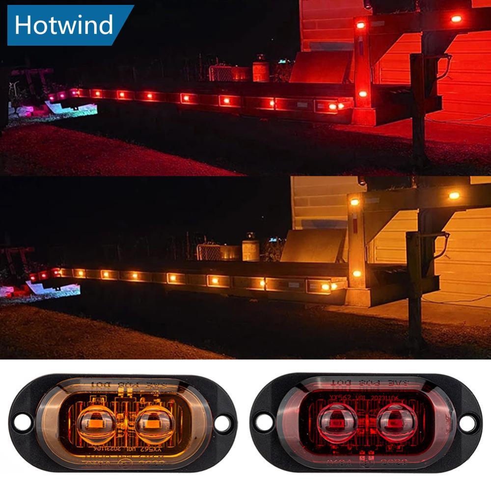 HW 2LED รถบรรทุก Len ด้านข้างไฟเลี้ยว 12-24V กันน้ํารถ Trailer รถบรรทุก Van Bus ไฟเตือนความปลอดภัยสี