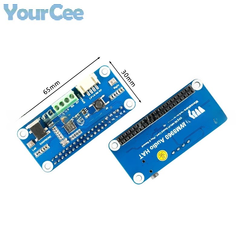 WM8960 หมวกเสียง Developement Expansion Board โมดูลสเตอริโอ Codec พร้อมลําโพงขนาดเล็กสําหรับ Raspber