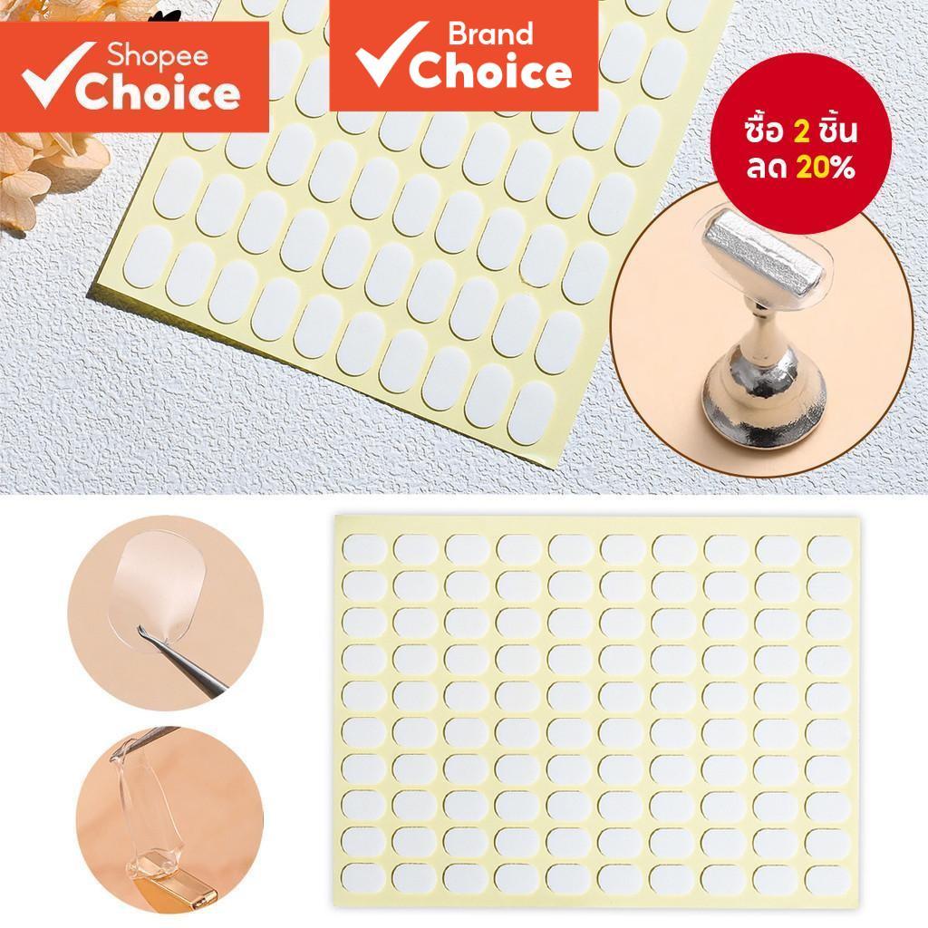 Monja 100 ชิ้นเล็บเทปสองด้านเล็บกาว Sticky สําหรับเล็บปลอมขาตั้งจอแสดงผลเล็บเคล็ดลับ Sh ow ขาตั้งผู้ถือ T ools