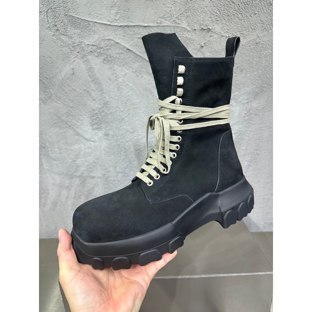 R ICK OWEN 2024SS Octopus Sole Laced-Up รองเท้าบูทหนังกลับ