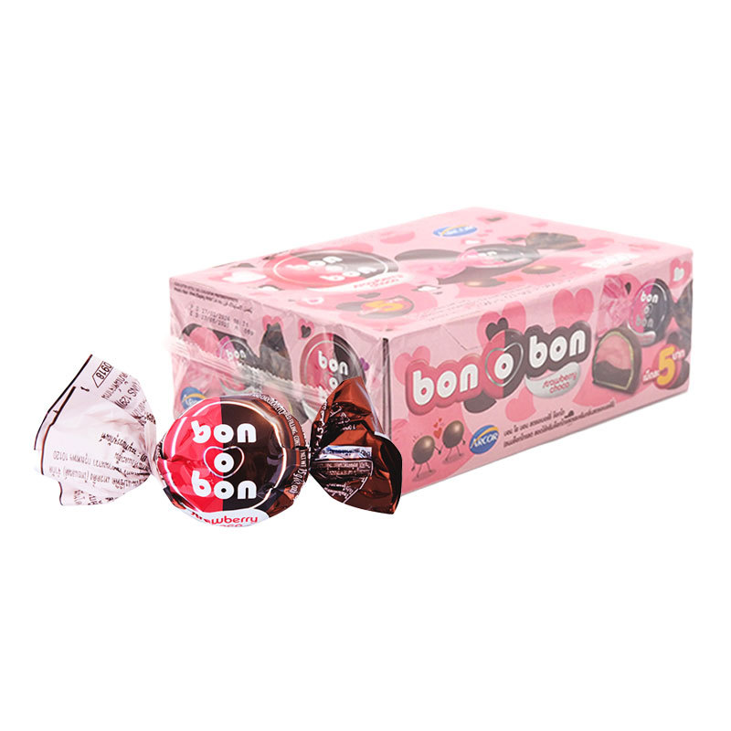 บอนโอบอน ช็อกโกแลตสตรอเบอร์รี่ 15 ก. x 24 (BON O BON Chocolate Strawberry 15 g x 24)