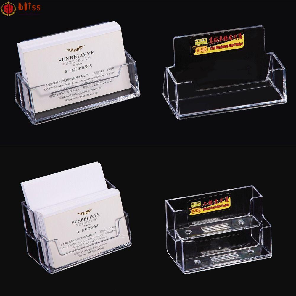 BLLISS Business Card , Transparent Location Card Organizer Desktop Shelf Box, High Quality Multi-lay