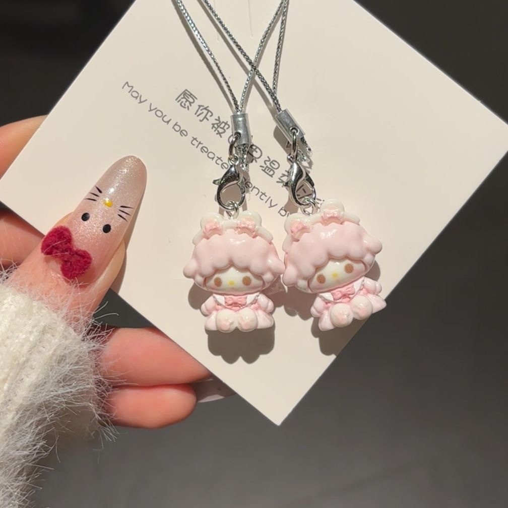 การ์ตูนน่ารักลูกแกะ ทํานอง เรซิ่นจี้พวงกุญแจตุ๊กตาของเล่นกระเป๋าเป้สะพายหลังตกแต่งเพื่อน - รูปที่ 7