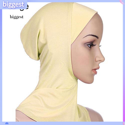 BGT นุ่มสีทึบผู้หญิงคลุมทั้งหมดผ้าพันคอหมวก Underscarf คอ Head Bonnet หมวก