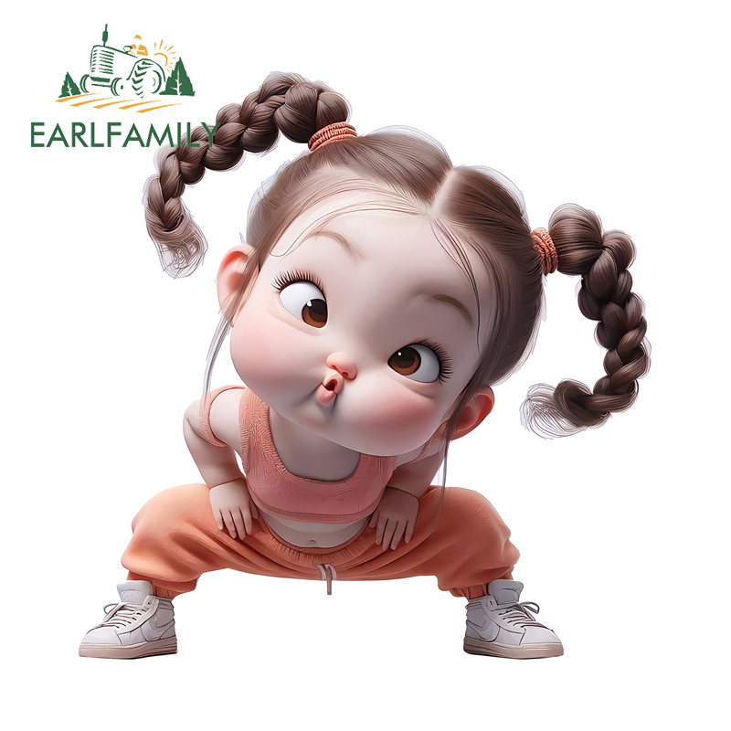 EARLFAMILY บทคัดย่อสาวการ์ตูนรถสติกเกอร์กันน้ํากระดานโต้คลื่นกระจกหมวกกันน็อครถจักรยานยนต์ไวนิล Decal Occlusion Scratch รถอุปกรณ์เสริม