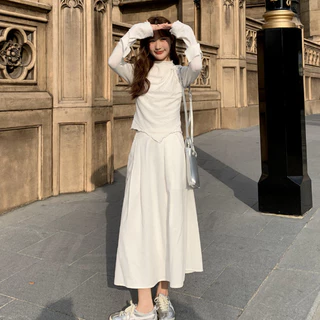 shayne-เสื้อยืดสตรี แขนยาว คอวี สีทึบ ประเภทการเชื่อมต่อ ประเภทรุ่น Slim Fit เรียบง่าย หวาน สุภาพสตรี แฟชั่นฤดูร้อน วิทย