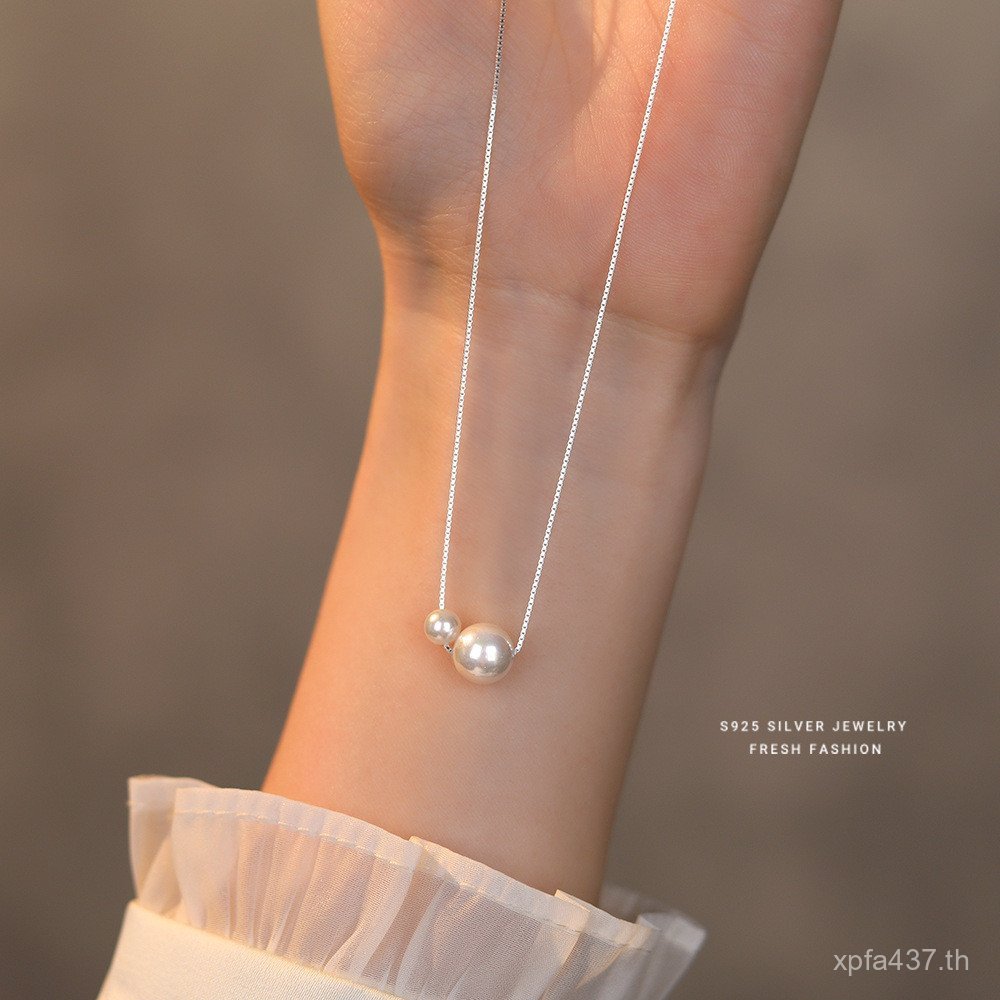ลูกปัด Clavicle CHAIN สร้อยคอขายส่ง High-End หรูหรา s925 แฟชั่นกล่องเงินสเตอร์ลิงหญิงอารมณ์จี้ P2F2