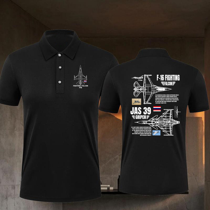 เสื้อโปโล ไทยนี้รักสงบ F-16 printed ผ้าCotton มีสองสี ทั้งทรงปกติแล polo shirt ผ้า ใส่ได้ ทั้ง ชาย ใ