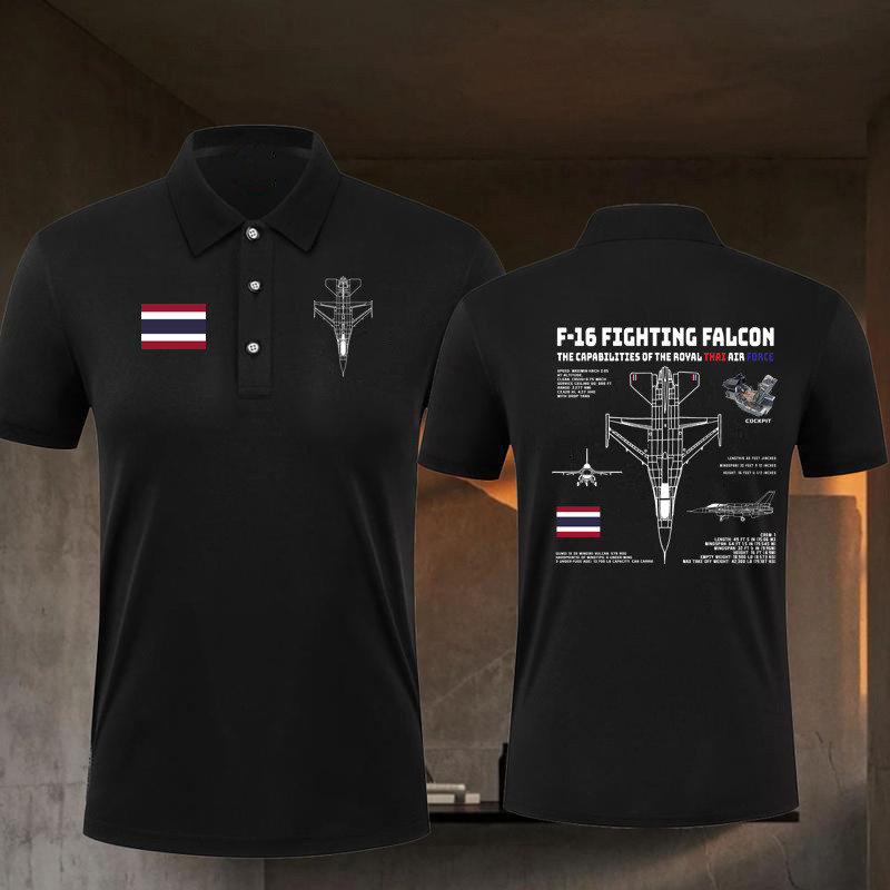 เสื้อโปโล ไทยนี้รักสงบ F-16 printed ผ้าCotton มีสองสี ทั้งทรงปกติแล polo shirt ผ้า ใส่ได้ ทั้ง ชาย ใ
