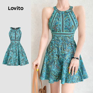 Lovito เดรสโบโฮสไตล์รีสอร์ทสําหรับผู้หญิงฤดูใบไม้ผลิ/ฤดูร้อน…