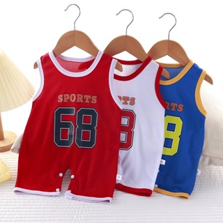 0-2 ปีเด็กแฟชั่นสบายเสื้อกั๊กบางแขนกุดการ์ตูน ชุดจั๊มสูท