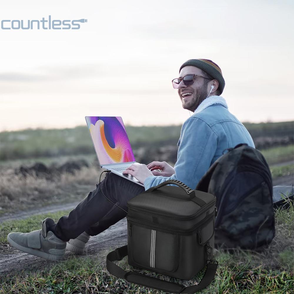 COU Portable Power Station Bag กระเป๋าหลายช่องพร้อมสายคล้องไหล่และมือจับสําหรับ Ecoflow River 2 Pro 