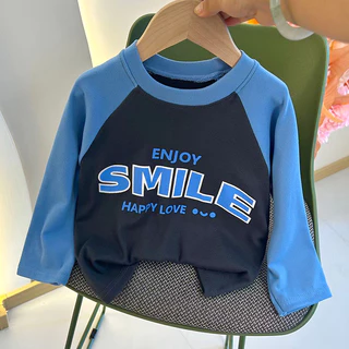เสือแขนยาวเด็ก เสื้อยืดแขนยาว คอกลม พิมพ์ Dลาย 🐻LS5118🐻