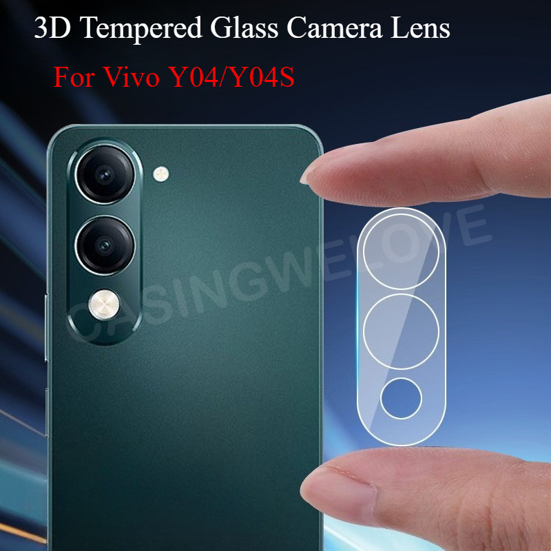 3 ชิ้น 3D กล้องเลนส์ป้องกันฟิล์มสําหรับ Vivo Y04S Y04 Y29S Y29T 4G 5G ใสกระจกนิรภัยป้องกันปกหลัง