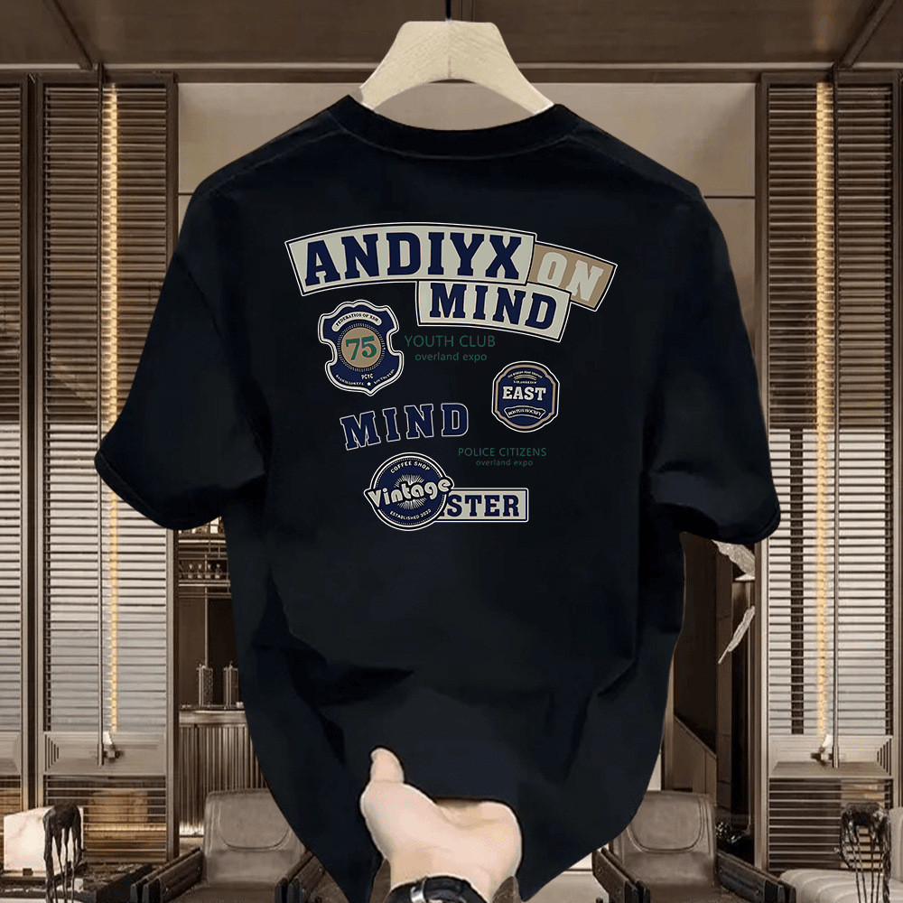 2026สไตล์อเมริกัน คนพาล หล่ออินเทรนด์หนักแขนสั้นเสื้อยืดตัวอักษรผู้ชายผู้หญิงถนนสวมรอบคอเฉพาะสบายๆฤด