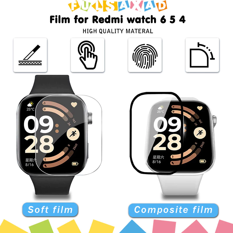 กระจกนิรภัย / ฟิล์ม TPU อ่อนสำหรับนาฬิกา for Redmi Watch 6/5 Lite /6 5 Active / 5/4/3 Lite 3 Active ตัวป้องกันหน้าจอ