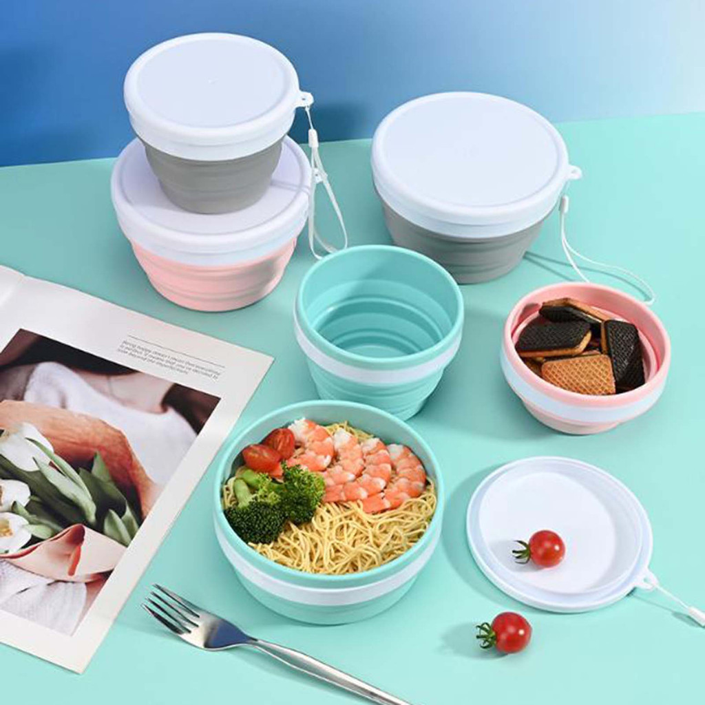 【SayTH✨1-3 วัน】ชามพับได้ซิลิโคน-ภาชนะใส่อาหารแบบพกพาแบบใช้ซ้ําได้เกรดอาหาร-มัลติฟังก์ชั่นกะทัดรัดทนความร้อนใช้กว้างแคมป์ปิ้งจานสลัดเดินทาง - รูปที่ 2