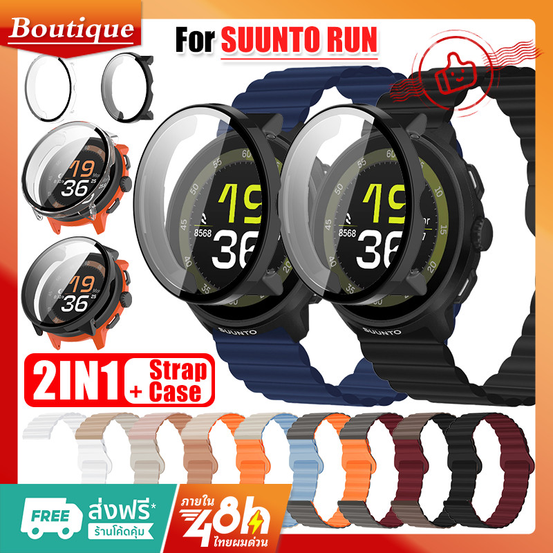 เคส PC + สายซิลิโคนแม่เหล็กสําหรับ SUUNTO RUN สร้อยข้อมือสายรัดข้อมือสําหรับนาฬิกา SUUNTO RUN