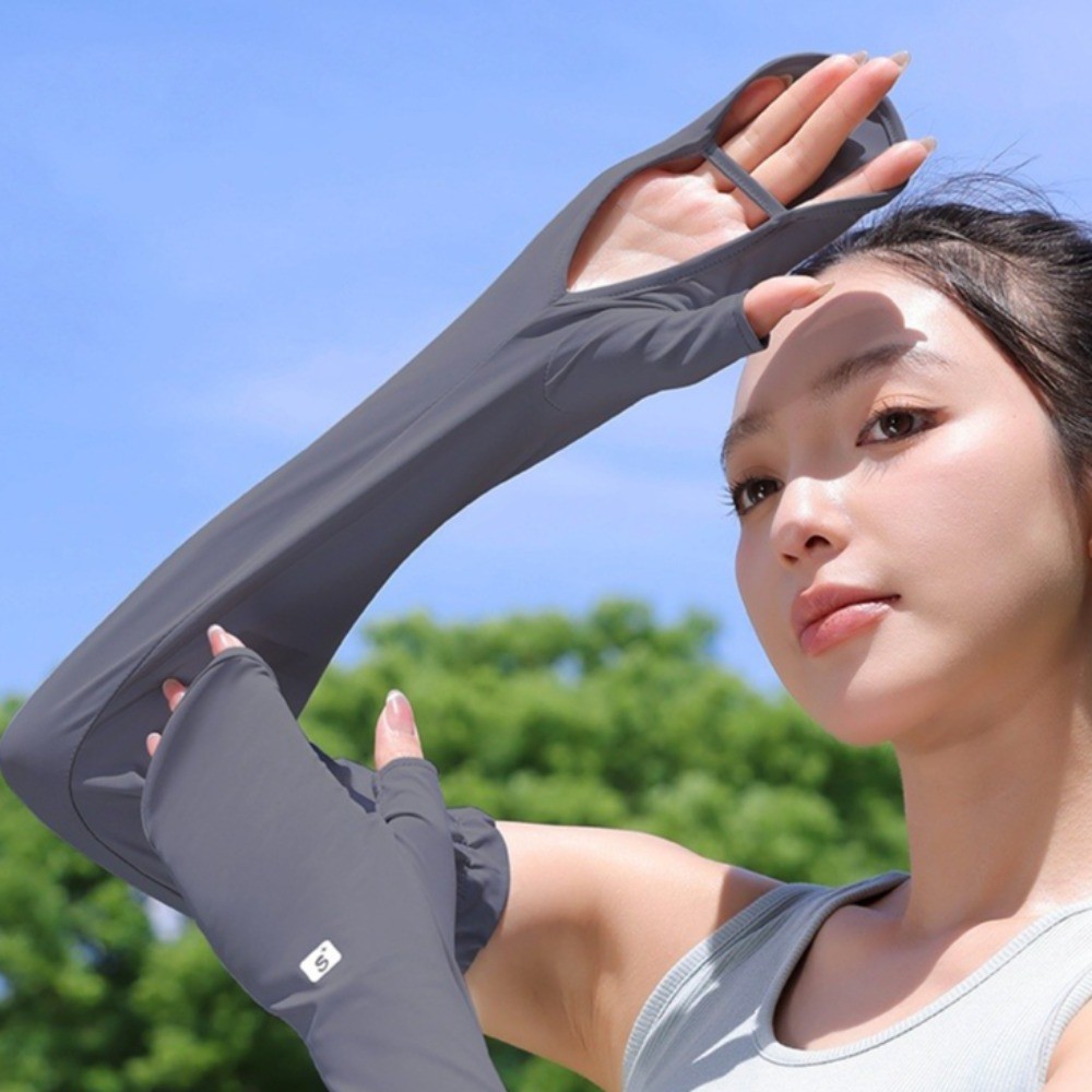 ผ้าไหมน้ำแข็งแขนยาว เหมาะสำหรับการขี่จักรยานและเล่นกีฬาOutdoor