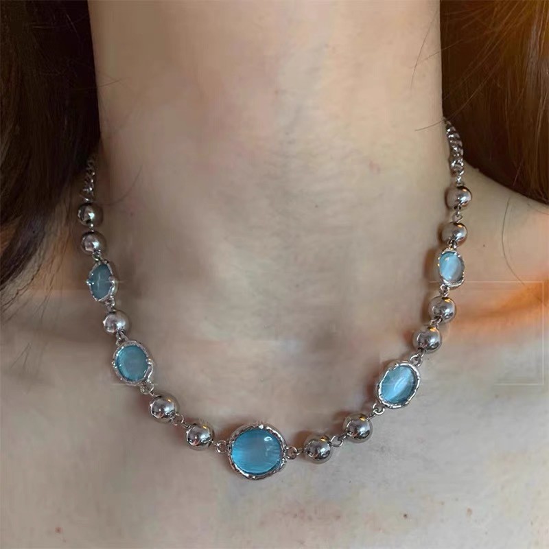 สร้อยคอลูกปัด Sweet Cool Sapphire Blue