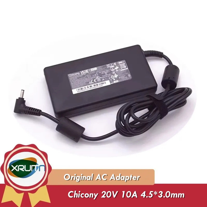 ของแท้ 100% 200W Chicony 20.0V 10.0A 200.0W AC Adapter Charger 4.5x3.0 มม.A21-200P2B A200A022P สําหร