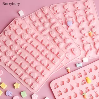Berrybury ผสมผลไม้สัตว์ซิลิโคนช็อกโกแลตแม่พิมพ์ปลา Fudge Candy Jelly Mould เรขาคณิตหัวใจเค้กตกแต่งเบเกอรี่ถาดน้ําแข็งของขวัญใหม่