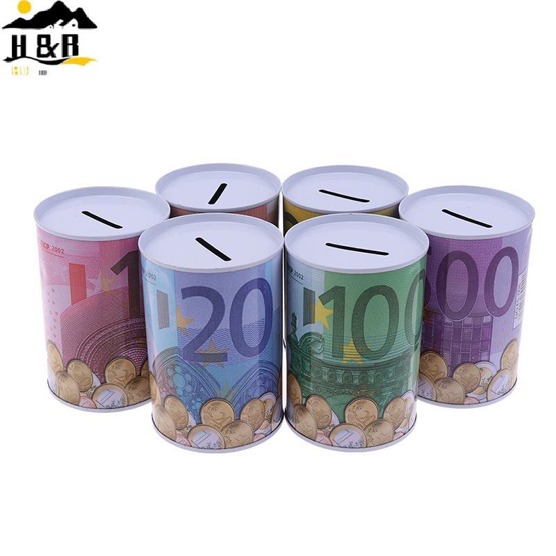 H&B Dec Euro Dollar Money Box กระบอกปลอดภัย Piggy Bank Bank Banks สําหรับเหรียญกล่องฝาก {th}
