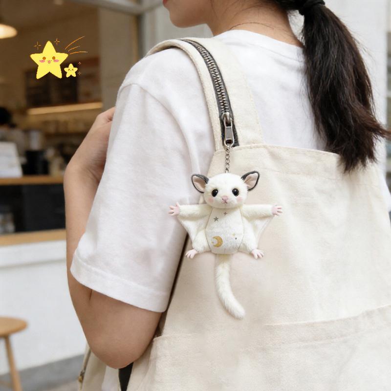 [JBTH] Mini Flying Squirrel พวงกุญแจตุ๊กตาสัตว์จี้สําหรับกระเป๋านักเรียนเด็กน่ารักอุปกรณ์เสริมของขวั