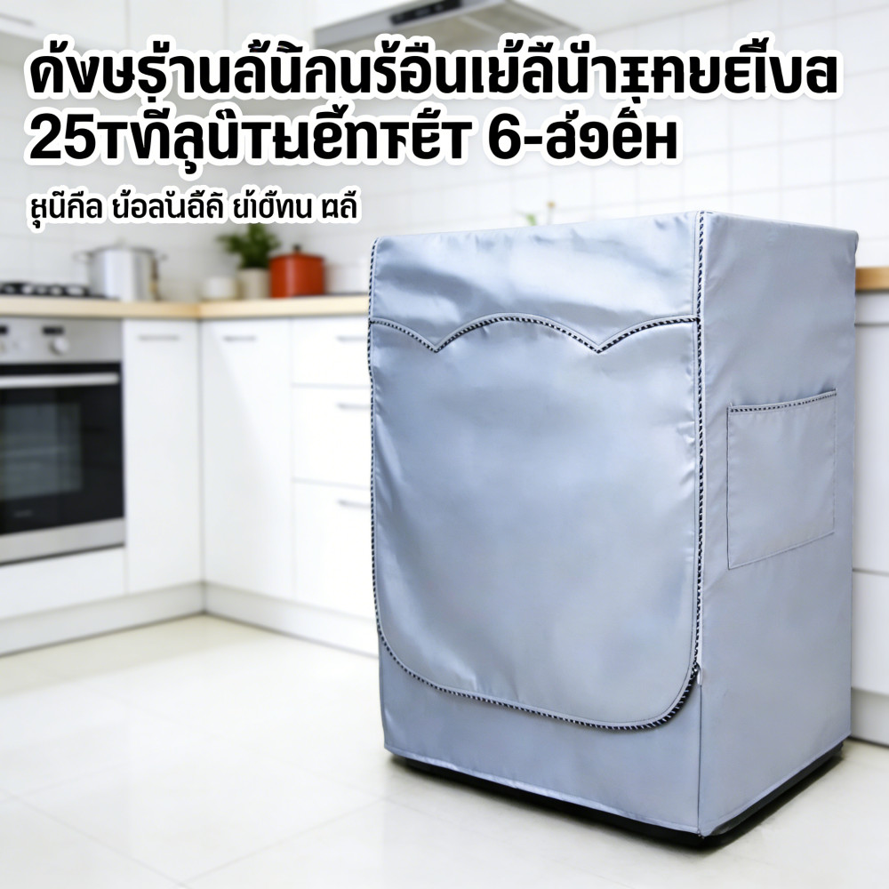 "คลุมเครื่องซักผ้า 6-25kg กัน UV ฝุ่น แดด ฝน พร้อมตั้งเอง สำหรับเครื่องซักผ้าทุกยี่ห้อ"