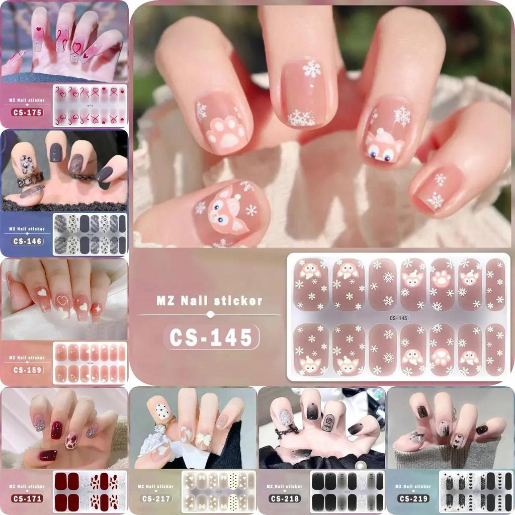 สติกเกอร์ติดเล็บลายไทย ลายการ์ตูนใหม่ล่าสุด สไตล์ CS ไล่เฉดสี น่ารัก กันน้ำ ปลอดสารพิษ ทนทานต่อก