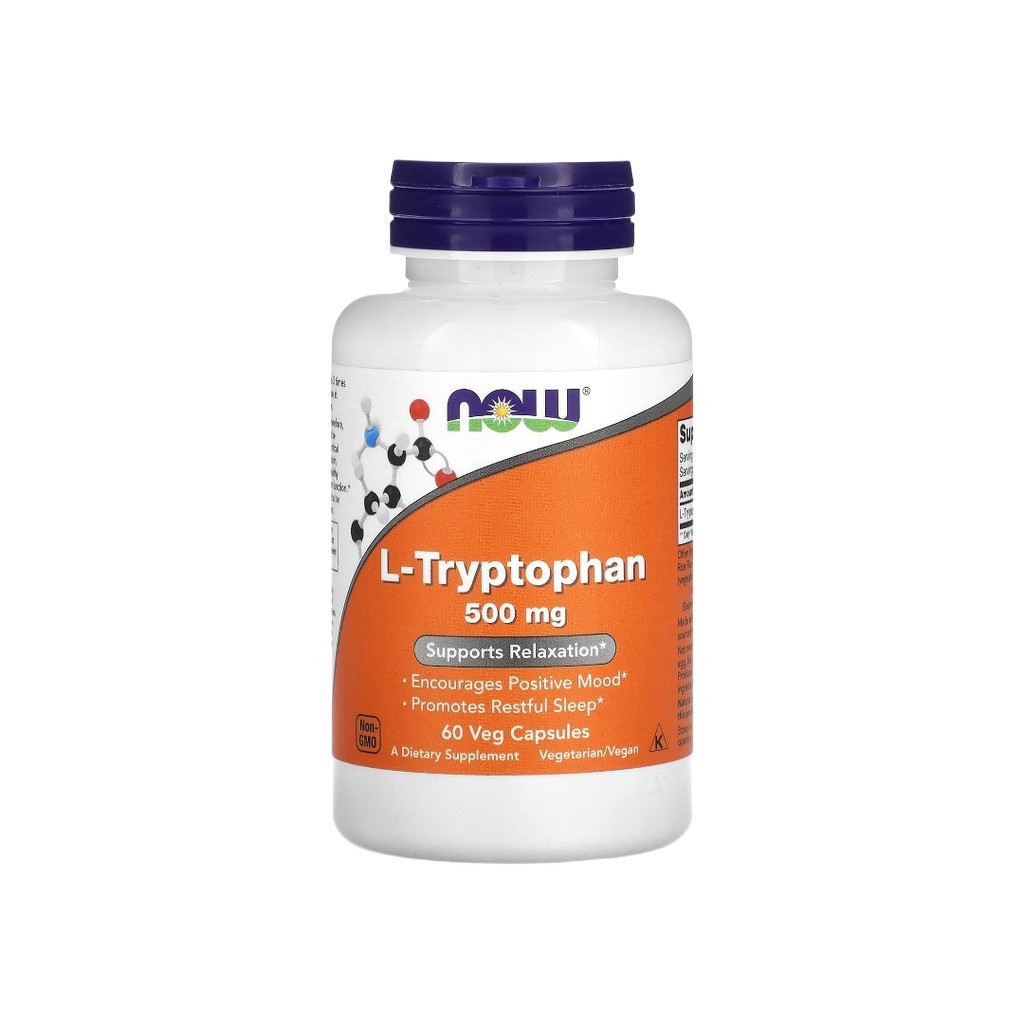 NOW Foods L-Tryptophan 500 mg 60 Veg Capsules แอล-ทริปโตเฟน ขนาด 500 มก