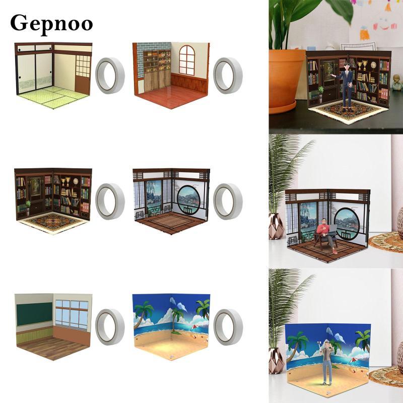 [Gepnoo] 1/12 Scale Display Case สําหรับตัวเลขการกระทําและตุ๊กตา, Diorama พื้นหลังคอลเลกชัน