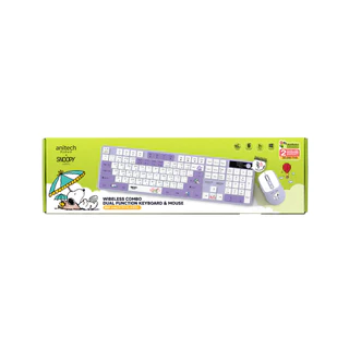 Anitech X Snoopy4 รุ่น SNP-PA817 ชุดเมาส์คีย์บอร์ด 2.4GHz / BT 12 Hot Keys รับประกัน 2 ปี