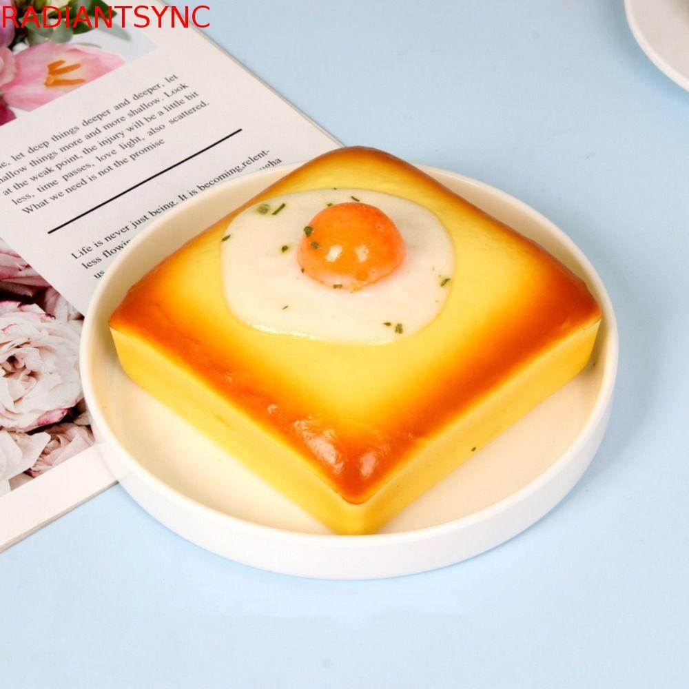 RADIANTSYNC บีบขนมปังของเล่น, ช้า Rising Hand Relax ไข่ทอด Toast Squishy, Creative Pinch นุ่มสมจริง Squishy Toast ของขวัญเด็ก