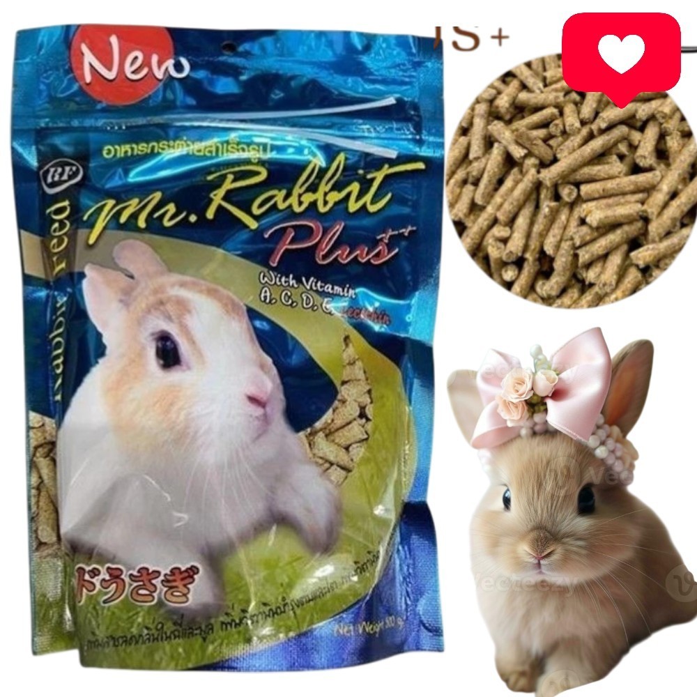 ส่งด่วน Mr.Rabbit Plus+ อาหารกระต่าย สูตรโปรตีน 18% 500g