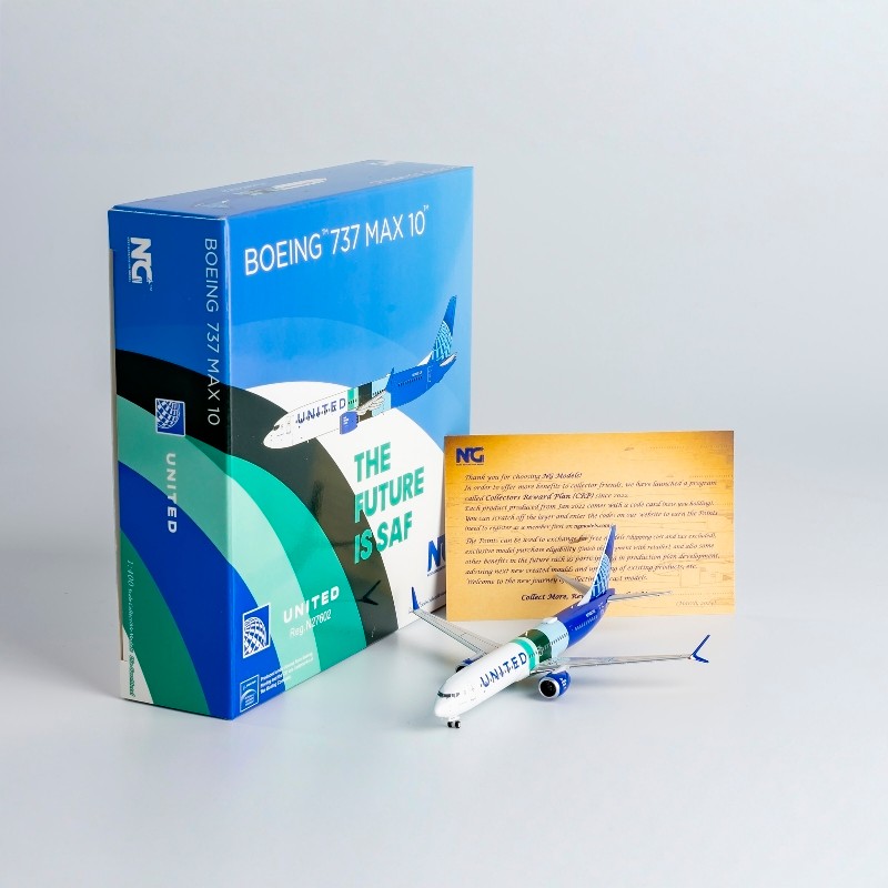 NG เครื่องบินโลหะผสม 1/400 รุ่น N27602 United Airlines B737 MAX10