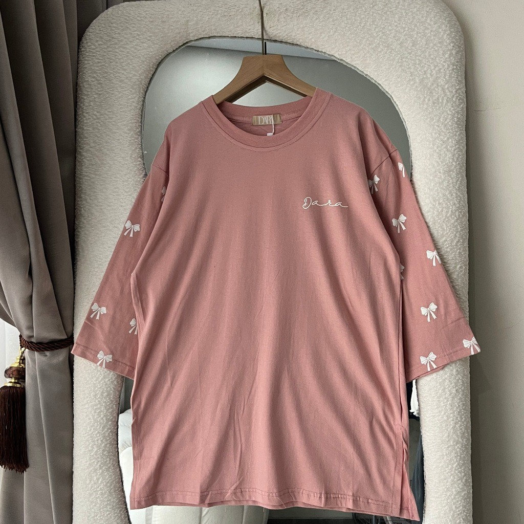 ZOEY Elegant Combed Coquette Sleeve T-shirt - Womens Top ใส่สบายทุกวัน