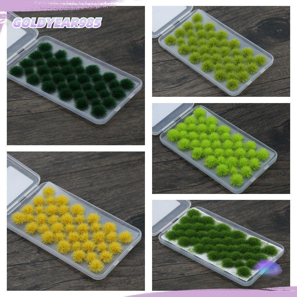 GOLDYEAR985 39PCS หญ้าเทียมคลัสเตอร์ Micro Landscape Terrain รถไฟ Wild Wargame รุ่น