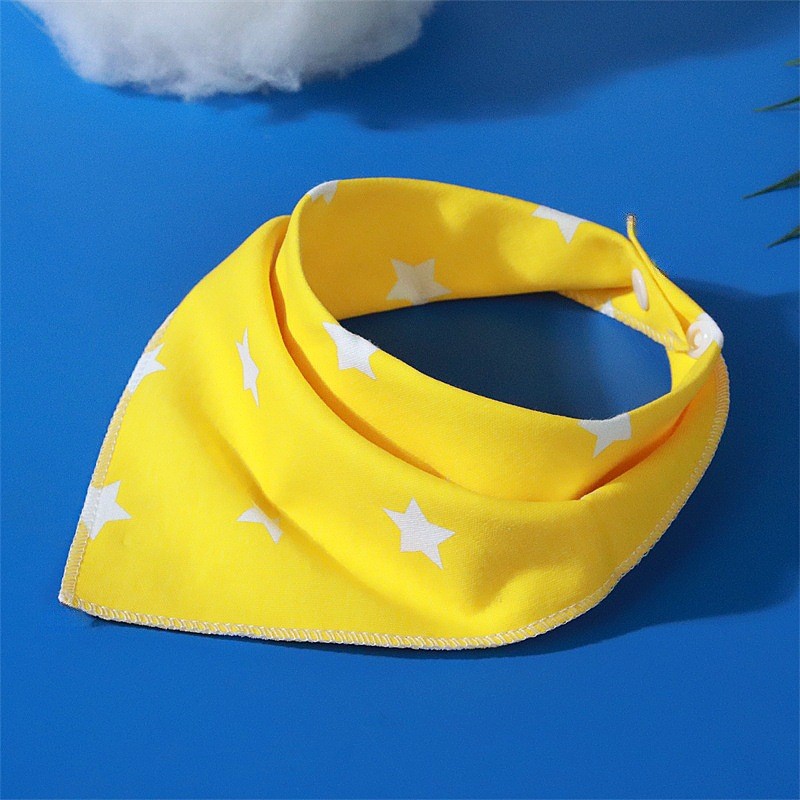 ผ้าเช็ดน้ําลายสัตว์เลี้ยง การ์ตูนน่ารักพิมพ์สัตว์เลี้ยงเอี๊ยมสุนัขขนาดเล็กสบายผ้าฝ้ายแมวสุนัขเอี๊ยมห้าสีขนาด: 41 * 29ซม