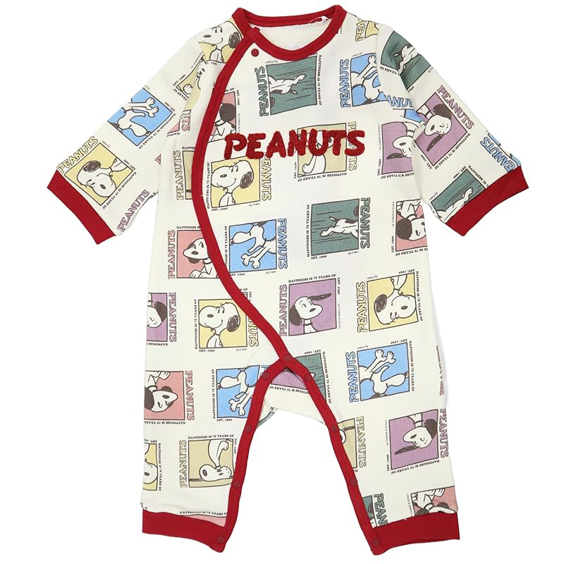 Snoopy 75th Anniversary Art Pre-Open Coverall Baby Outfit 70cm