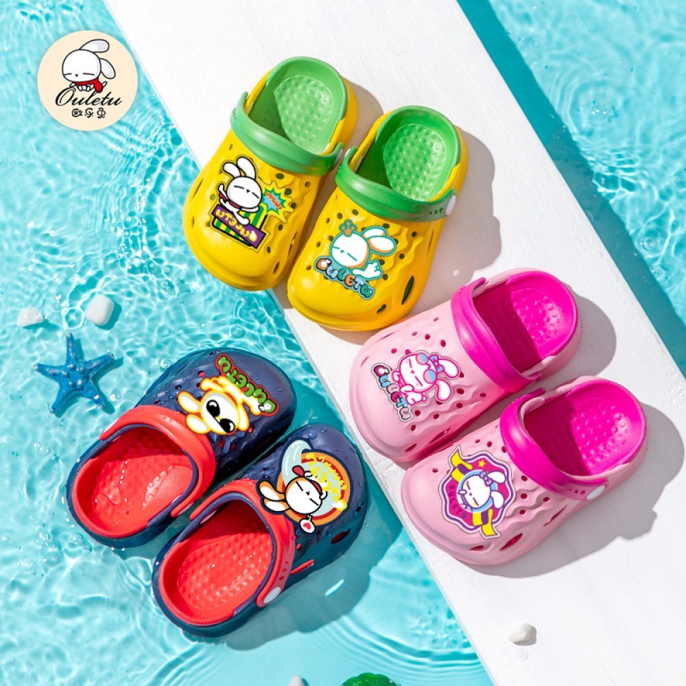 รองเท้าแตะเด็กเพื่อสุขภาพ EVA สีสันสดใส น้ำหนักเบา กันลื่น มีที่รัดเท้า งานคัดเกรดคุณภาพ ✨b_april405.th✨