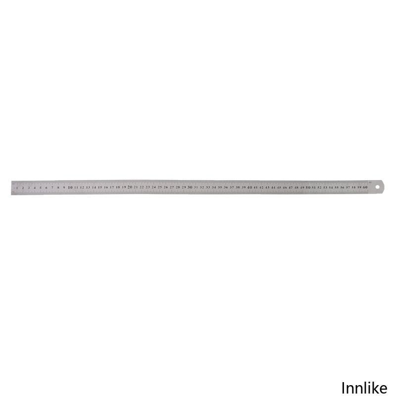 INN มัลติฟังก์ชั่น 24 นิ้วไม้บรรทัดวัดไม้บรรทัดสแตนเลสนิ้ว Centimeter Scale สําหรับโรงเรียนสํานักงาน
