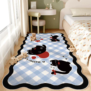 พร้อมส่ง พรมข้างเตียง 40x120cm ลายกราฟิกโดปามีน แคชเมียร์เทียม นุ่มหนากันเย็น กันลื่น ทนสกปรก