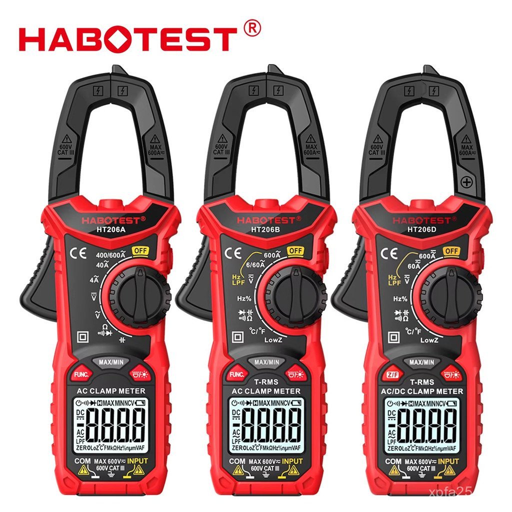 Huabo Clamp/วัดมิเตอร์ HT206D แรงดันไฟฟ้า HT206A มัลติมิเตอร์ AC DC Current HT206B/64MK
