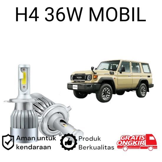 2 ชิ้น H4 COB 36 วัตต์ LED ไฟหน้าสําหรับ Toyota Land Cruiser LC70 Koko