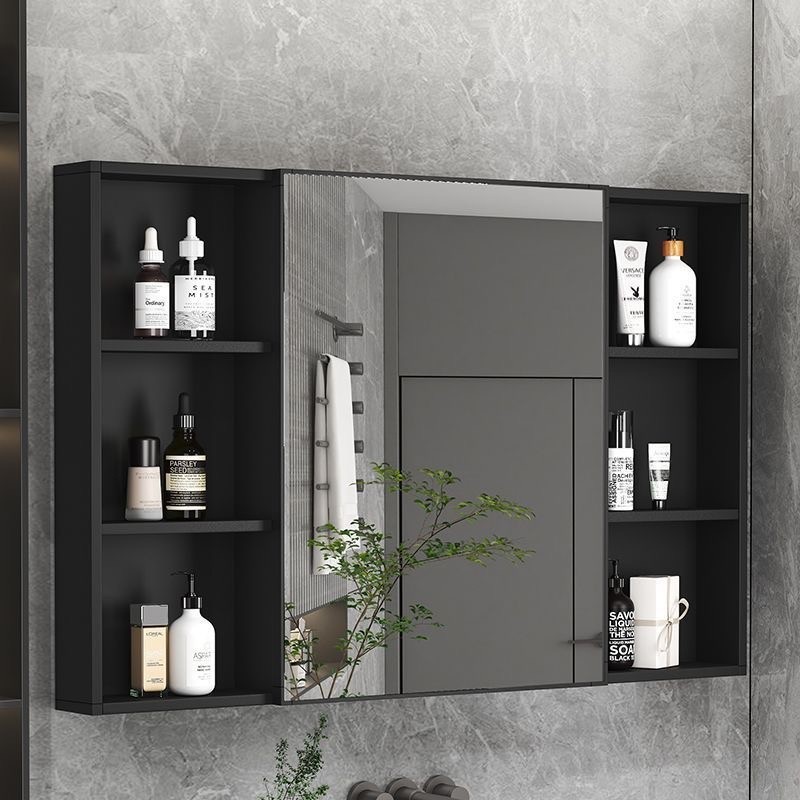 Aluminium Bathroom Cabinet with Mirror Large Storage Mirror Black Cabinet Kabinet Cermin Mirror Box 