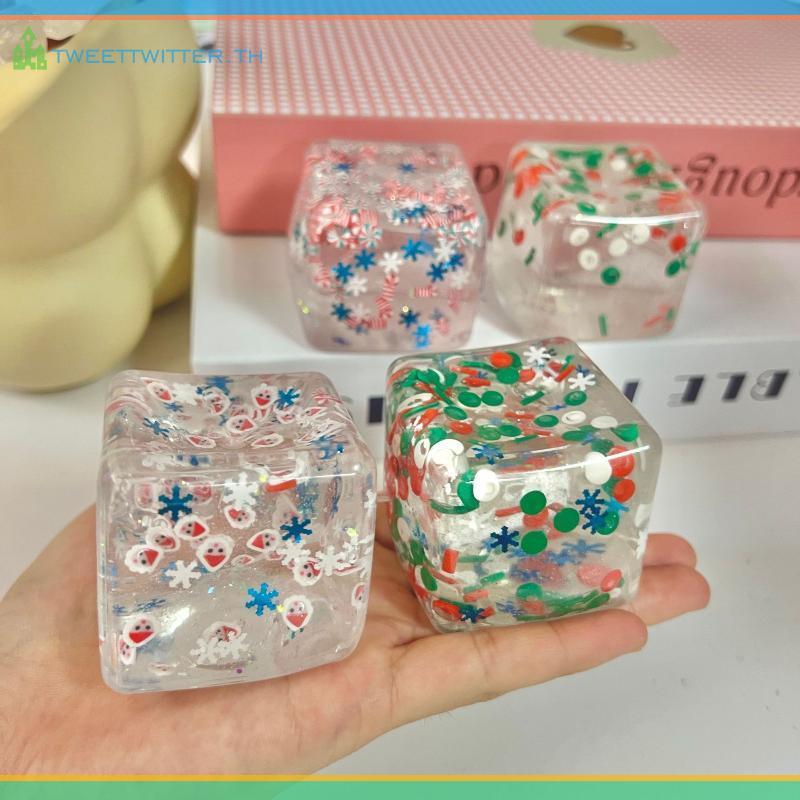 Tweet 1 ชิ้นคริสต์มาส Series Sensory Fidget ของเล่น Taba Squishy ความเครียดลูก Cube ช้า Rise Squishy